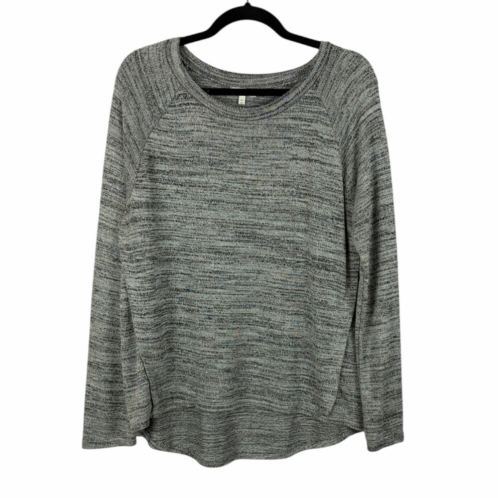 Talbots Marled Knit Pullover Sweater Gray Long Sleeve Size XL